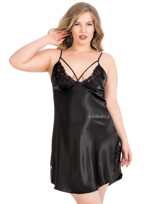 Атласная сорочка с халатом  (XXL, 3XL, 4XL)