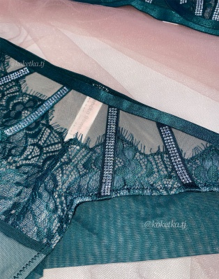 Бюстгальтер с трусиками со стразами