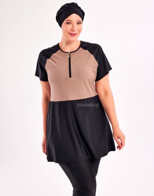 Модный купальник с короткими лосинами (3XL, 4XL, 5XL, 6XL)