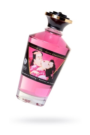 Съедобное массажное масло Shunga Raspberry Feeling, разогревающее, малина, 100 мл