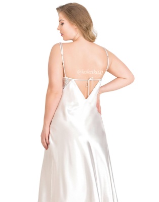 Атласная сорочка с халатом (XXL, 3XL, 4XL)