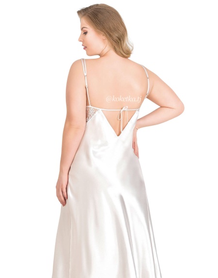 Атласная сорочка с халатом (XXL, 3XL, 4XL)