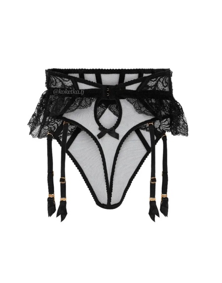 Соблазнительный комплект с пажами для чулок