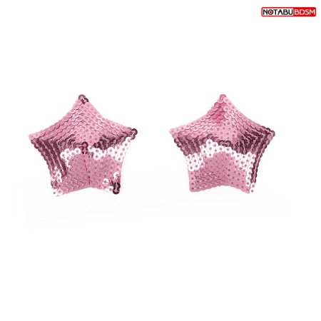 Розовые пэстисы на грудь с пайетками в форме звездочек