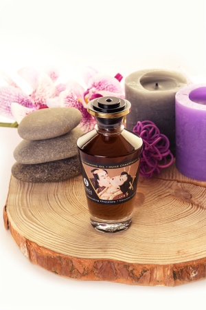 Съедобное массажное масло Shunga Intoxicating Chocolate, пьянящий шоколад, разогревающее, 100 мл