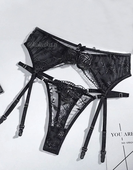 Пояс для чулок со стрингами 