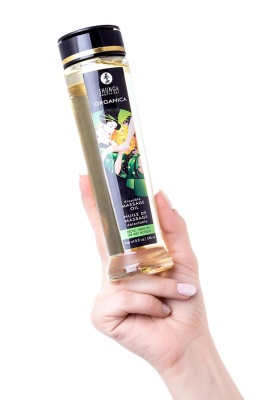 Съедобное масло для массажа Shunga Organica Exotic Green Tea, натуральное, расслабляющее, зеленый чай, 240 мл
