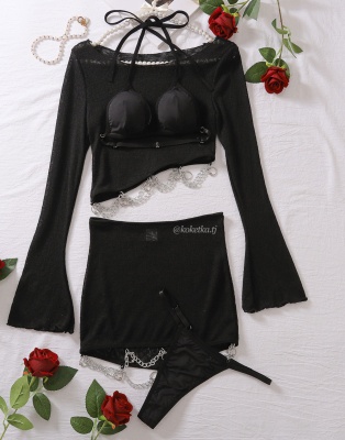 Сексуальный комплект белья с юбкой