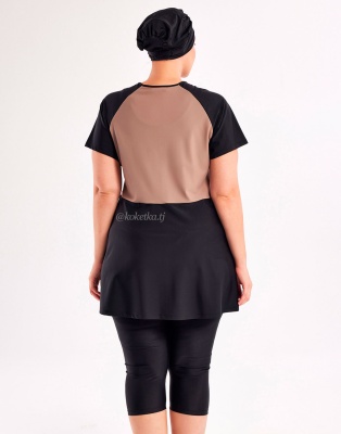 Модный купальник с короткими лосинами (3XL, 4XL, 5XL, 6XL)