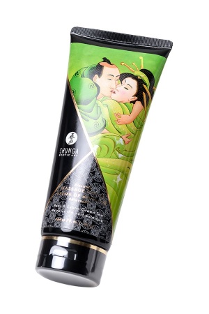 Съедобный массажный крем Shunga Pear&Exotic Green Tea, съедобный, груша и зеленый чай, 200 мл