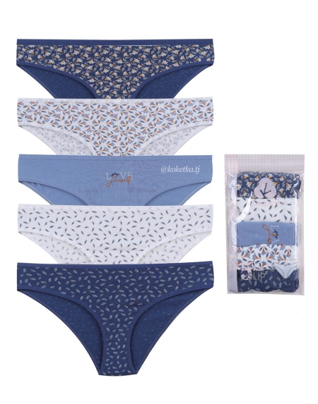 Набор хлопковых трусиков — слип (5 шт) (S/M, L/XL)