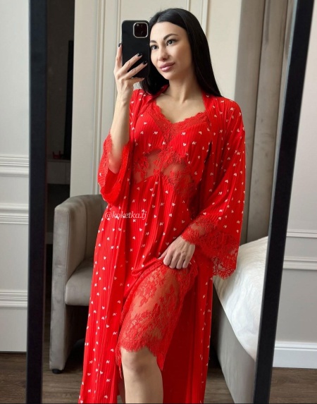 Удобная сорочка с халатом