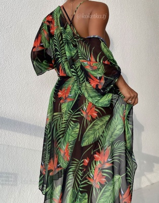 Слитный купальник c накидкой