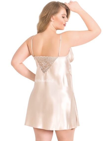 Атласная сорочка с халатом (XXL, 3XL, 4XL)