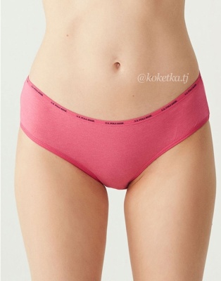 Набор трусиков — cлип от U.S. POLO ASSN (черный, бежевый, белый, фуксия, черный - 5 шт)