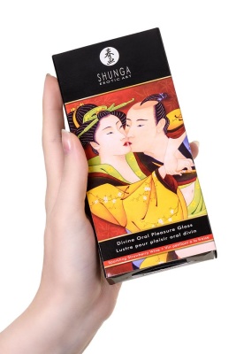 Блеск для губ Shunga «Божественное удовольствие», эффект ледяного огня, клубника и шампанское, 10 мл