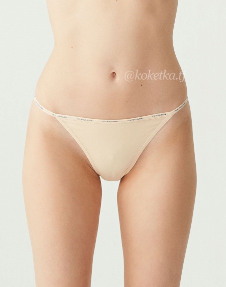 Набор трусиков-бикини U.S. Polo Assn (черный, бежевый, белый, розовый, красный - 5 шт)