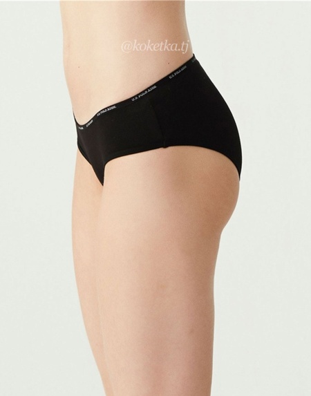 Набор трусиков — cлип от U.S. POLO ASSN (черный, бежевый, белый, фуксия, черный - 5 шт)