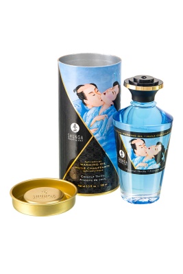 Съедобное массажное масло Shunga Coconut Thrills, кокосовое волнение, разогревающее, 100 мл