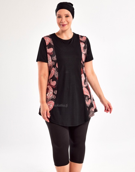 Модный купальник с короткими лосинами (3XL, 4XL, 5XL, 6XL)