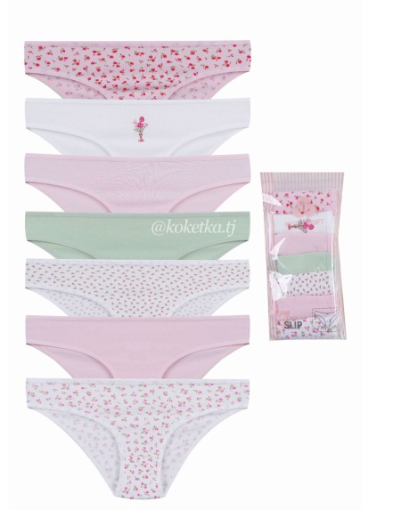 Набор хлопковых трусиков — слип (7 шт)