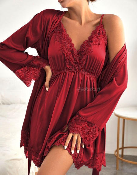 Нежная сорочка с халатом