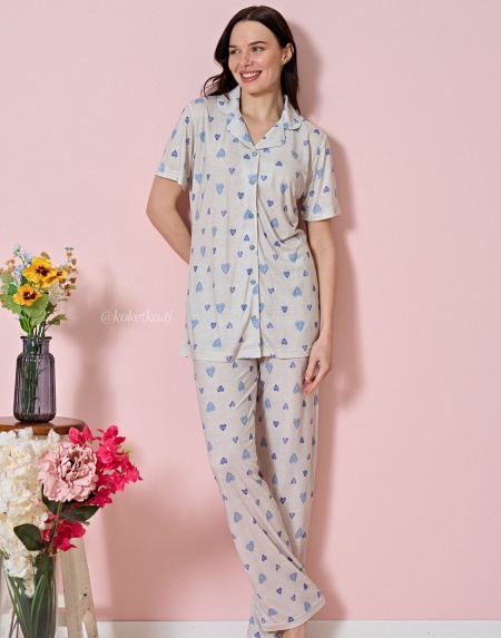 Домашний комплект с рубашкой и штанами