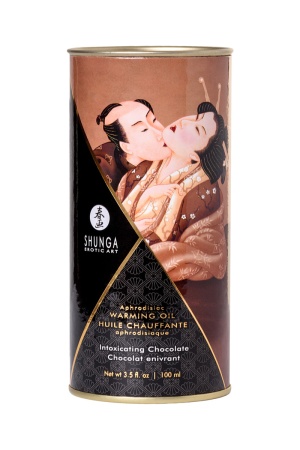 Съедобное массажное масло Shunga Intoxicating Chocolate, пьянящий шоколад, разогревающее, 100 мл