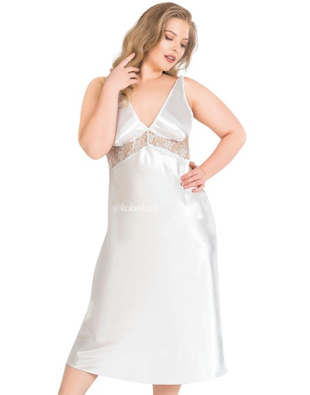 Атласная сорочка с халатом (XXL, 3XL, 4XL)