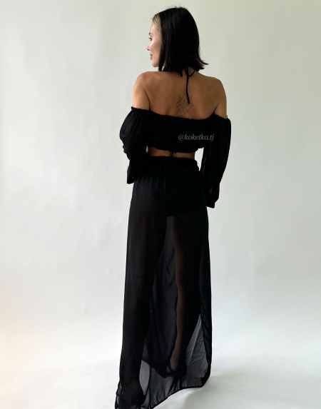 Пляжный топ с юбкой