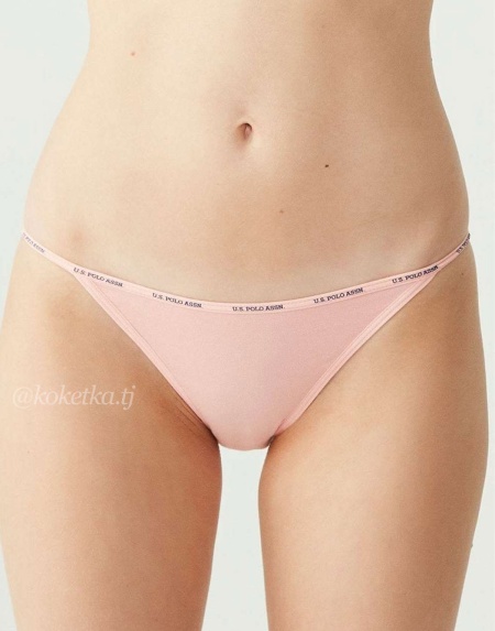 Набор трусиков-бикини U.S. Polo Assn (черный, бежевый, белый, красный, розовый - 5 шт)