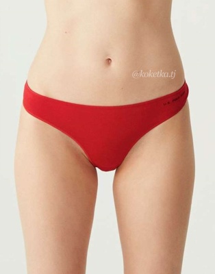 Набор трусиков — стринг от U.S. POLO ASSN (черный, бежевый, белый, фуксия, черный - 5 шт)