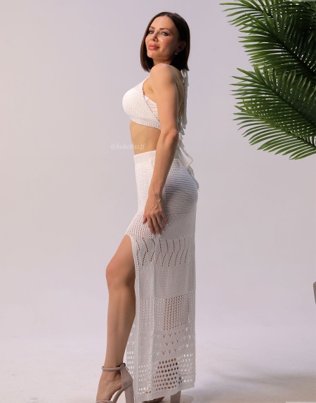 Пляжный топ с юбкой