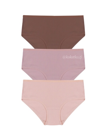 Набор хлопковых трусиков — слип (3 шт) (XL, 2XL, 3XL)