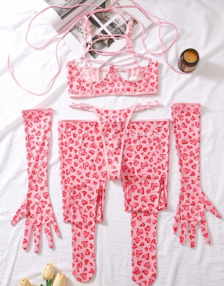 Сексуальный комплект белья с чулками