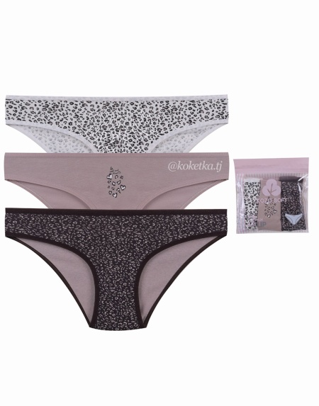 Набор хлопковых трусиков — слип (3 шт) (S/M, L/XL)