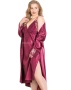 Атласная сорочка с халатом (XXL, 3XL, 4XL)