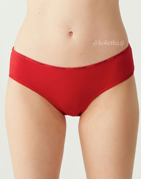 Набор трусиков — cлип от U.S. POLO ASSN (черный, бежевый, белый, красный, розовый - 5 шт)