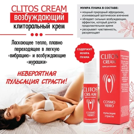 Возбуждающий крем для женщин CLITOS VIBRO, 25 г