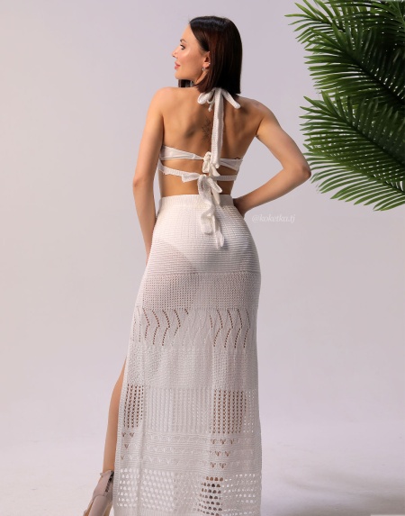 Пляжный топ с юбкой