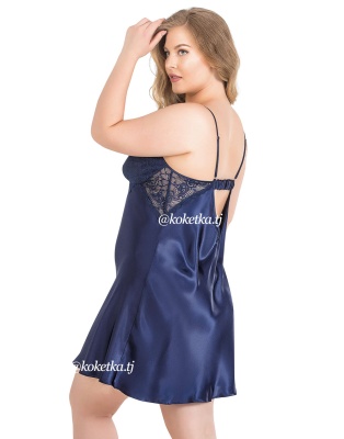 Атласная сорочка с халатом  (XXL, 3XL, 4XL)