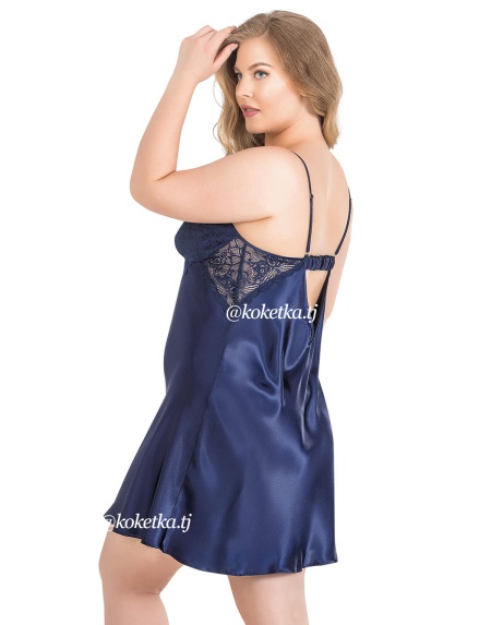 Атласная сорочка с халатом  (XXL, 3XL, 4XL)