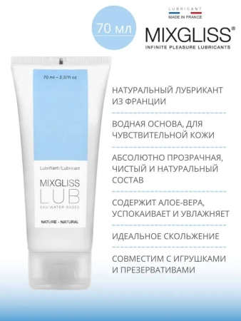 Лубрикант на водной основе MIXGLISS NATURE, 70 мл