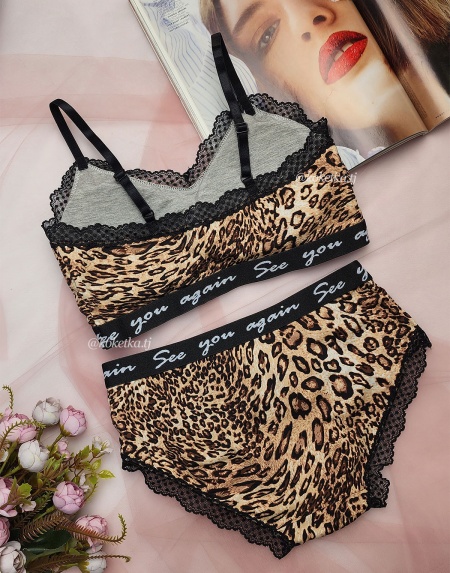 Леопардовый топ с трусиками