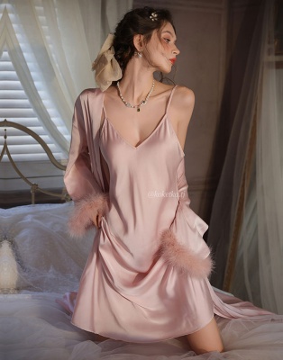 Нежная сорочка с халатом