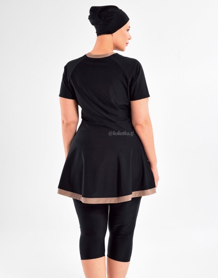 Модный купальник с короткими лосинами (3XL, 4XL, 5XL, 6XL)