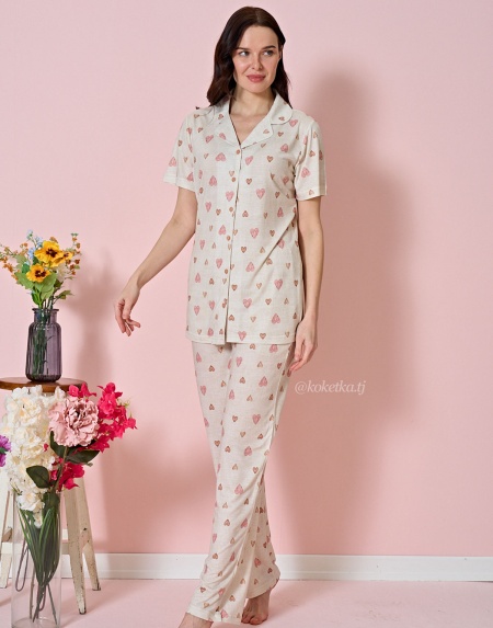 Домашний комплект с рубашкой и штанами