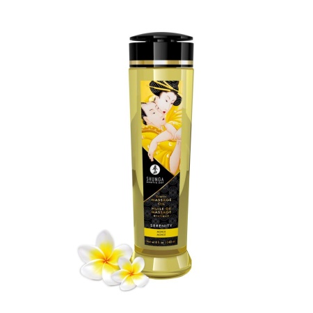Масло для массажа Shunga Serenity. Monoi, с ароматом Моной, возбуждающее, 240 мл