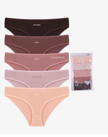 Набор хлопковых трусиков — слип (5 шт) (S/M, L/XL)