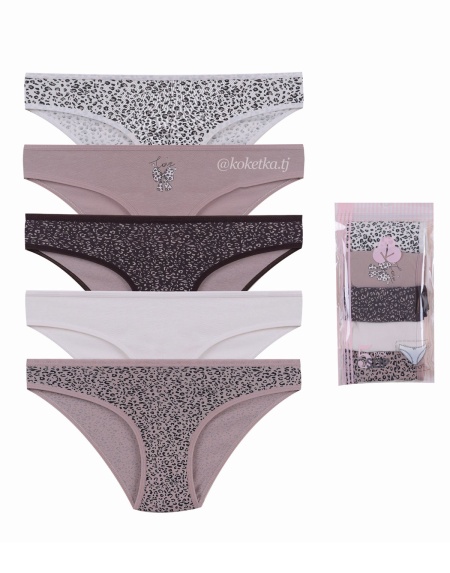Набор хлопковых трусиков — слип (5 шт) (S/M, L/XL)
